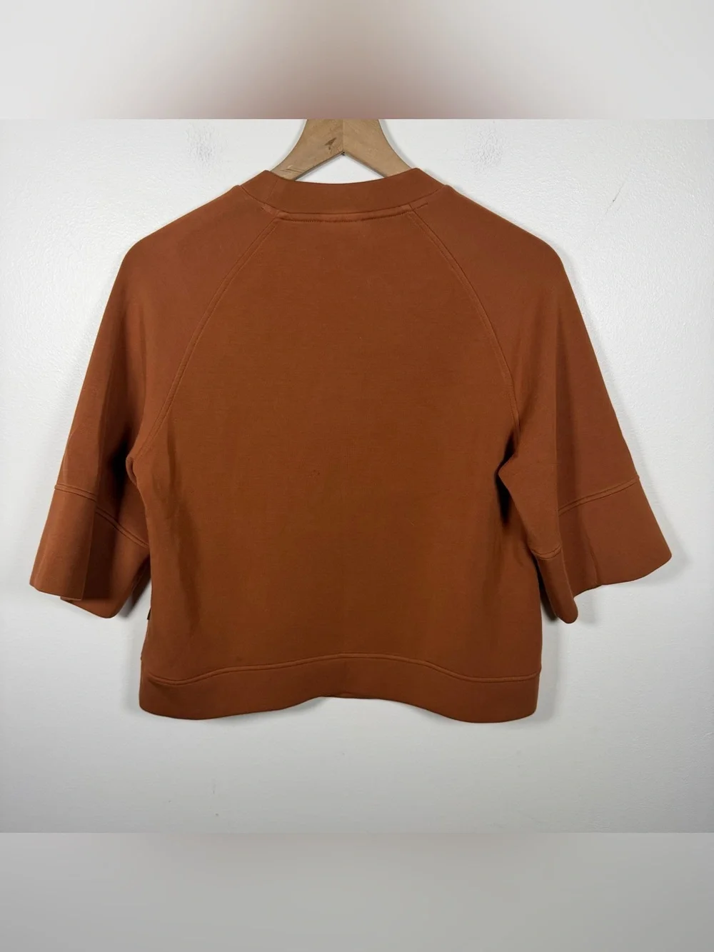 Varley Doublesoft Tabor Raglan Tee Clay Orange Size XS Cozy Top 3/4 Sleeve - Picture 3 of 10
